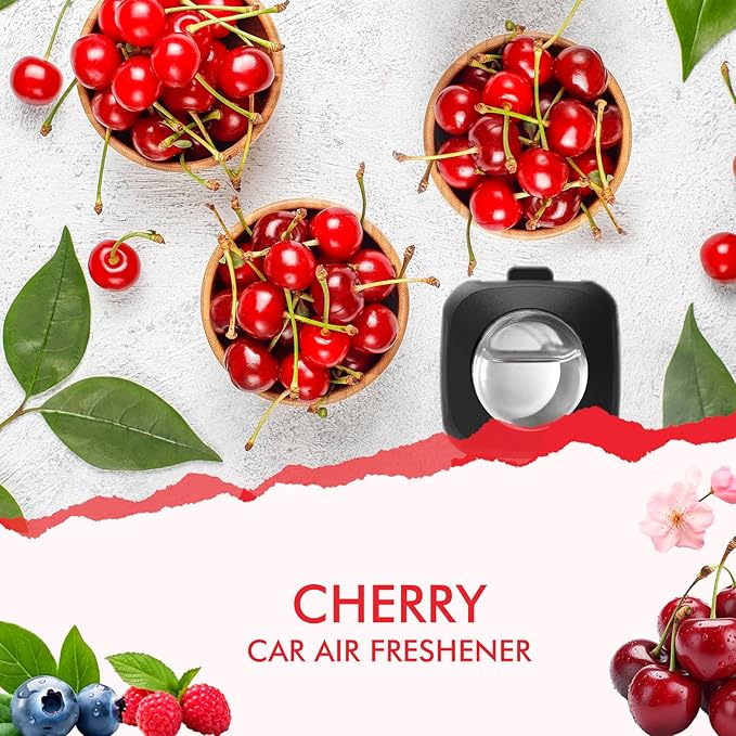 Car Air Fresheners, 6 Pack, Cherry, Car Fresheners Vent Clips, Long Lasting Air Freshener, Car Refresher for Men Women