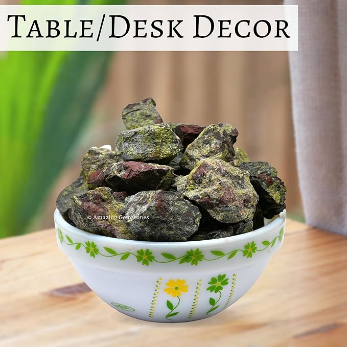 Amazing Gemstone Dragon Bloodstone Raw Crystals and Healing Stones, Natural Rocks for Tumbling - DIY Raw Stones and Crystals, 2 Pieces