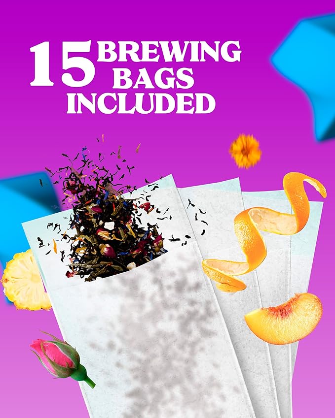 LOVARE Passion Fruit Loose Leaf Tea 80 g - Made in Ukraine - Black Tea, Orange Peel, Rosebuds, Calendula Petals, Safflower Petals, Pineapple, Peach with 15 Paper Filters