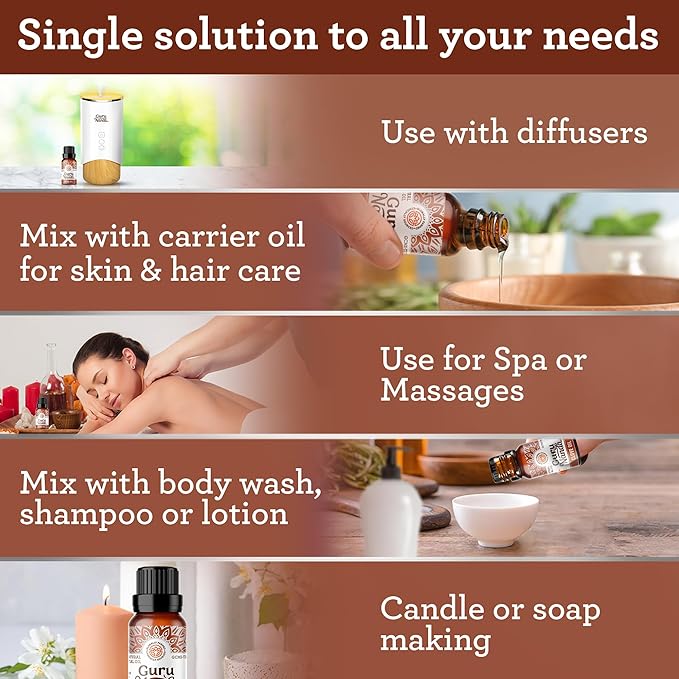 GuruNanda Clove Essential Oil, 100% Pure, Natural and Undiluted Aromatherapy Oil for Massages & DIY Recipes, Massage Support for Muscles & Joints (2X0.5 Fl Oz)