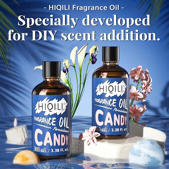 HIQILI Candy Fragrance Oil for Aromatherapy Diffuser, Car Freshies, Perfect for Soap, Perfume & Candle Making, Add in Shampoo and Lotion - 3.38 Fl Oz