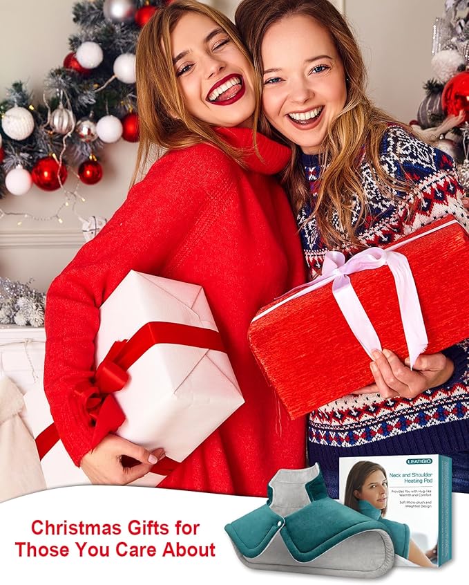 Heating Pad for Neck Shoulders Back Pain Relief, Birthday Gifts for Women Mom Grandma Elderly Lady, Dry Moist Heated Pad Neck Wrap Warmer, Christmas Stocking Stuffers for Her Wife Girlfriend, Blue