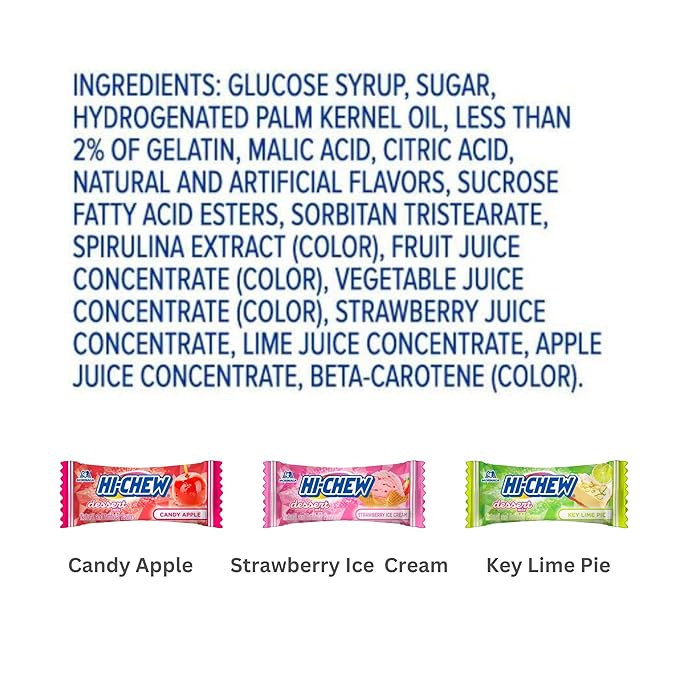 HI-CHEW Dessert Mix, 6 Bags, 3oz Each - Apple, Key Lime Pie, Strawberry Ice Cream - Unique Fun Soft & Chewy Halloween Candy - Immensely Creamy Fruity Candy Flavors - Individually Wrapped for Sharing