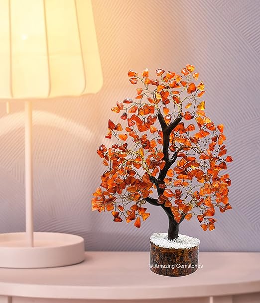 Amazing Gemstone Crystals and Healing Stones Birthday Gifts for Women - Carnelian Crystal Tree of Life Home Decor Stocking Stuffers, Bookshelf, Room, Meditation Gift for Mom, Unique Birthday Gifts