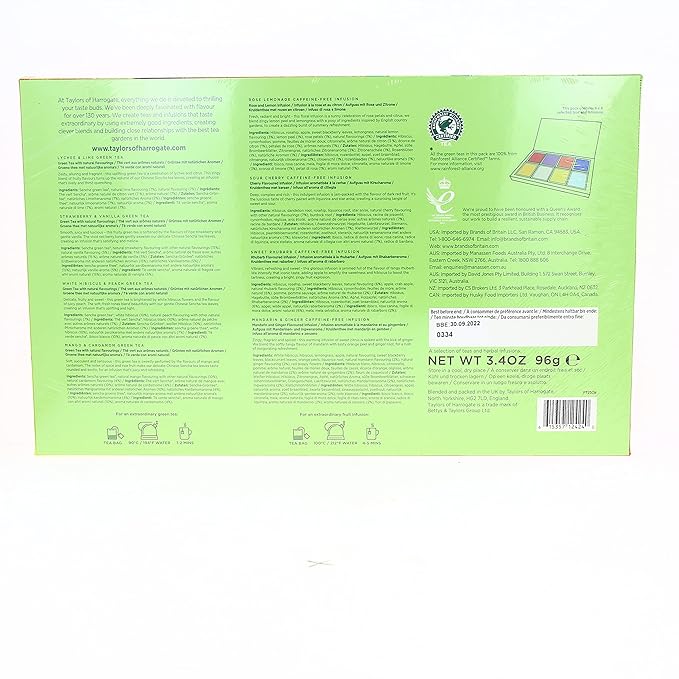 Taylors of Harrogate Green Tea & Herbal Infusions Variety Box, 48 Count (Pack of 2)