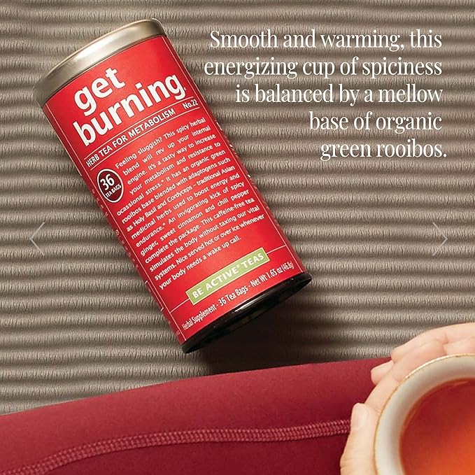 The Republic of Tea Green Rooibos Tea - Get Burning - Herbal Tea For Metabolism, 36 Tea Bag Refill