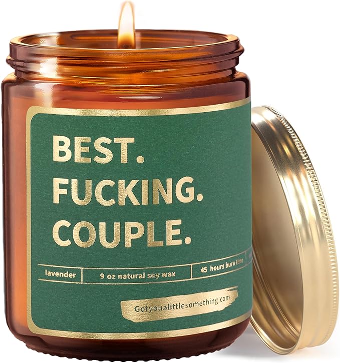 Funny Anniversary Candle for Couples - Funny Gift from Friends for Engagement or Anniversary - Best Couple Ever Thank You Present Idea for Him & Her, Fiance, Newly Engaged Candle for Couples