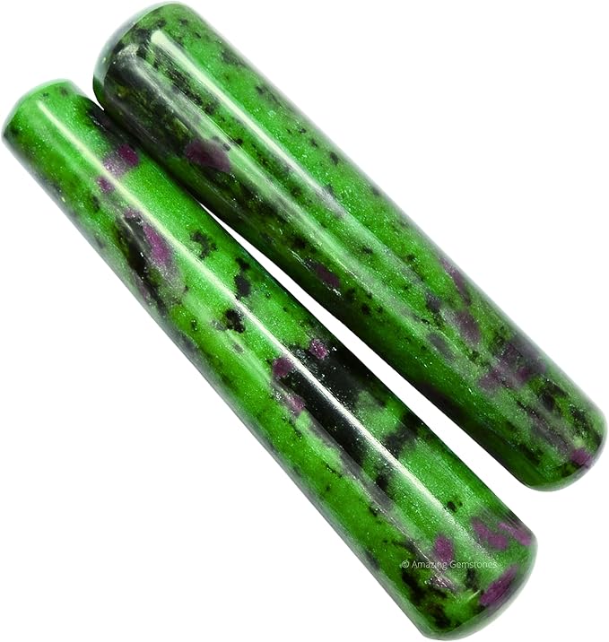 Amazing Gemstone Ruby Zoisite Crystal Wand Massage Stick - Pelvic Wand Gua Sha for Adults - Crystals and Healing Stones Massage Wands for Adults Gifts (Smooth)