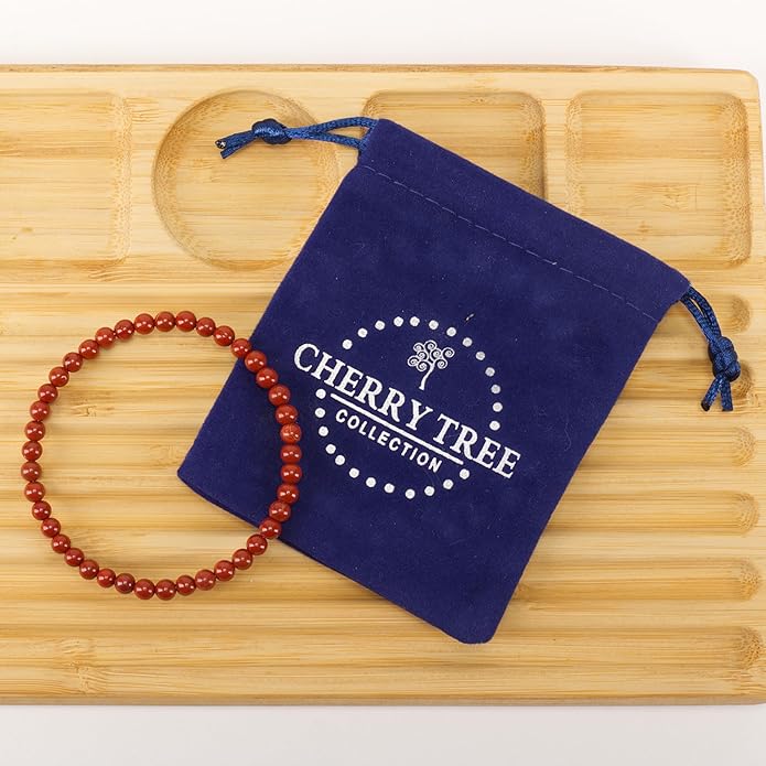 Cherry Tree Collection - Small, Medium, Large Sizes - Gemstone Beaded Bracelets For Women and Men - 4mm Round Beads