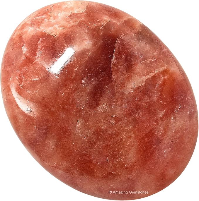 Amazing Gemstone Strawberry Quartz Crystals and Healing Stones - Large Palm Stone Crystals Piedra - Crystal for Good Luck, Positive Energy, Meditation - Unique Stocking Stuffers Gifts for Women, Men