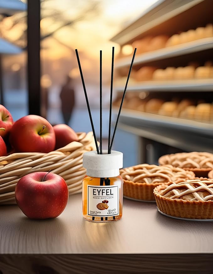 EYFEL Reed Diffusers for Home – Apple Pie Reed Diffuser Set 4.05 fl oz Oil Diffuser Sticks, Bathroom Diffuser, Home Fragrances, Scented Sticks, Home Décor