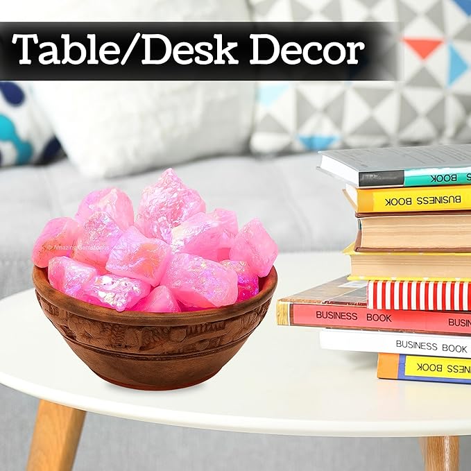 Amazing Gemstone Angel Aura Rose Quartz Raw Crystals and Healing Stones, Natural Rocks for Tumbling - DIY Raw Stones and Crystals, 2 Pieces