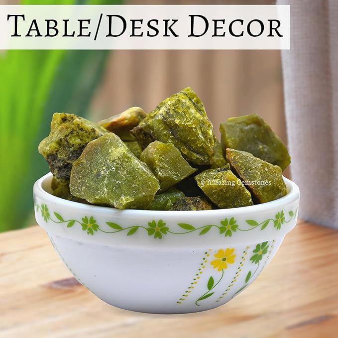 Amazing Gemstone Green Opal Raw Crystals and Healing Stones, Natural Rocks for Tumbling - DIY Raw Stones and Crystals, 2 Pieces