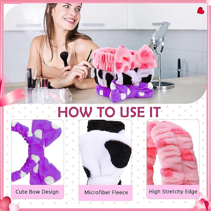 WSYUB 3-Piece Spa Headbands for Face Washing, Makeup & Skincare, Perfect for Girls & Women, Birthday Party
