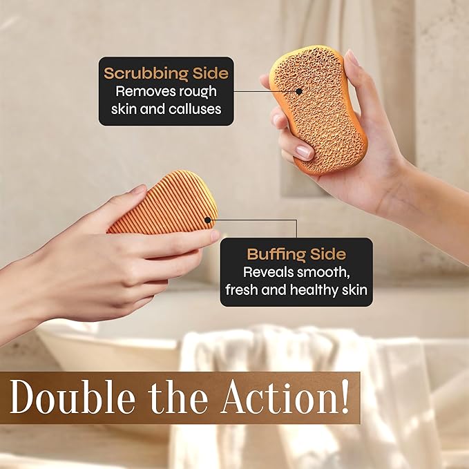 Facón Pumice Stone for Feet Callus Remover - Terra-Cotta Foot Scrubber with 2 Sides, 100% Pure Natural Foot Pumice Stone, Pedicure Pumice Stone Scrubber, Foot Exfoliator, Removes Calluses & Dead Skin