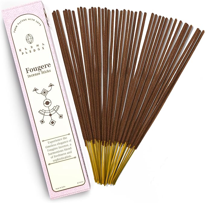 Fougere Incense Sticks, Organic Hand Dipped Incense, Natural Herbs & Aromatic Ingredients, Contain 40 Sticks Inside, Burn Time 45 to 60 Minutes, Spiritual Gifts, Captivate Incense by Karma Pledge