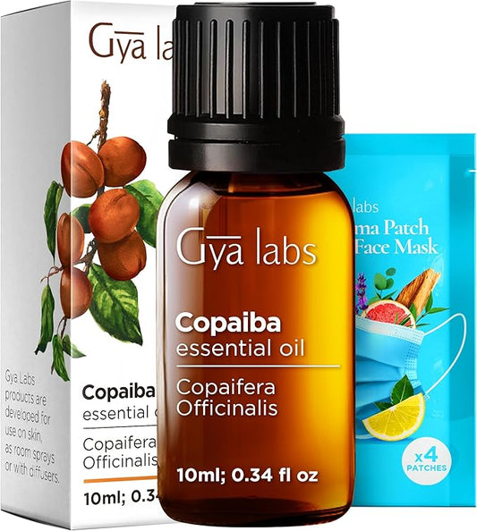 Gya Labs Copaiba Essential Oil - 0.34 Fl Oz - for Hair, Skin, Diffuser, Aromatherapy & DIY Candle Making Scent