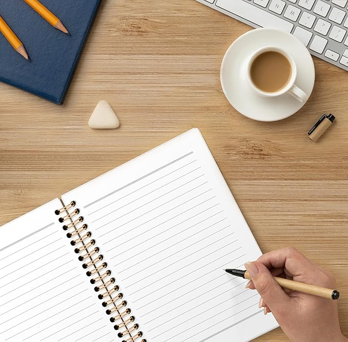 Green Floral Notebook, Eucalyptus Leaves Botanical Spiral Notebook 5.5x8.3, Aesthetic Journal for Women, Green Office Supplies, Flowers Floral Spiral Journal