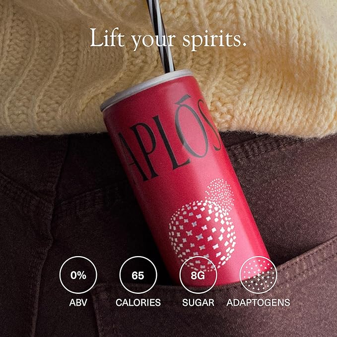 Aplós Arise Canned Kola Fashioned Non-Alcoholic Cocktail, Formulated with Adaptogens to Help with Mood Boosting, Low Calorie, No Added Sugar Beverage (8.5 fl oz. 12-pack)