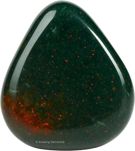 Amazing Gemstone Bloodstone Crystals & Healing Stones Tumbled - 1 oz Bloodstone Stone Gem Stones, Natural Healing Energy Balance, Stress Relief - Premium Polished Gems Rocks for Meditation & Wellness