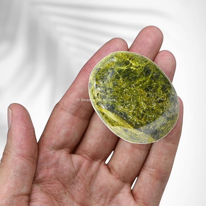 Amazing Gemstone Green Tourmaline in Matrix Crystals and Healing Stones - Large Palm Stone Crystals Piedra - Crystal for Good Luck,Positivity,Meditation - Unique Stocking Stuffers and Birthday Gifts