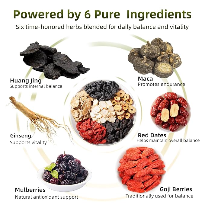 Kidney Tea Formula Ginseng Six Treasure Tea, Traditional Chinese Herbal, Natural Kidney Cleanse tea for Women & Men, 6 Precious Ingredients Formula (1Pack/30Bags)