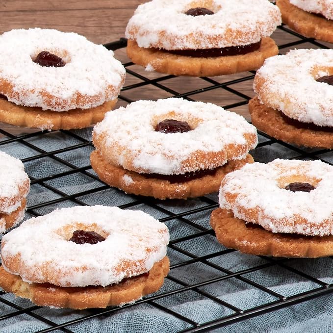 Linzer Tart Cookies | 10 Individually Wrapped Shortbread Cookies | Fresh & Delicious Italian Cookies | Linzer Tortes | Jelly Filled Cookies | Gourmet Cookies | 9 oz Stern’s Bakery
