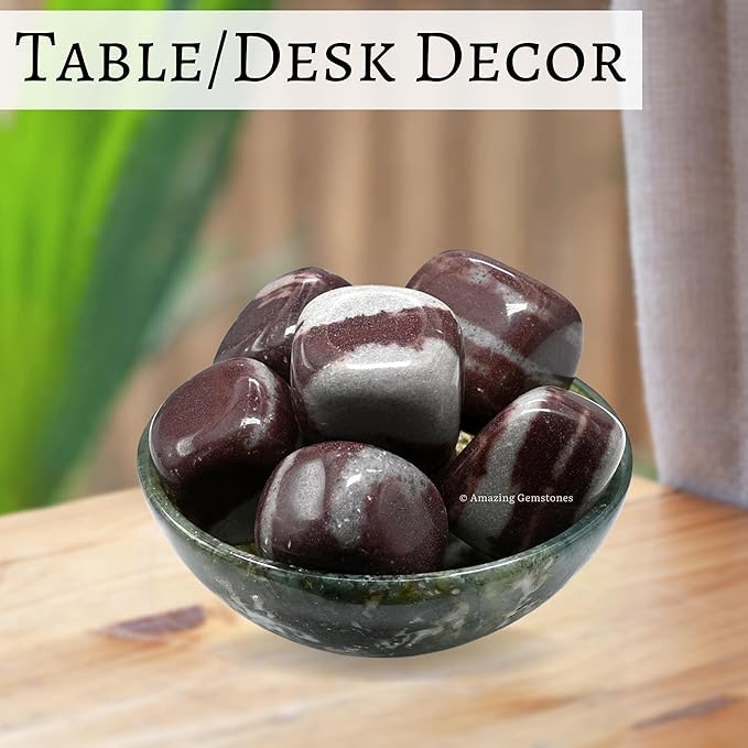 Amazing Gemstone 1oz Narmada Shiva Lingam Crystals & Healing Stones Tumbled,Healing Stones for Energy Balance,Stress Relief - Premium Polished Gems Rocks for Meditation&Wellness