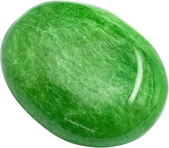 Amazing Gemstone Green Strawberry Quartz Crystals and Healing Stones - Large Palm Stone Crystals Piedra - Crystal for Good Luck, Positive Energy, Meditation - Unique Stocking Stuffers Gifts for Women