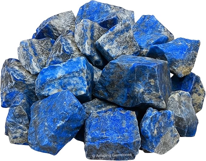 Amazing Gemstone 2 Pieces Lapis Lazuli Stone Crystals and Healing Stones, Raw Natural Rocks for Tumbling and DIY Raw Stones and Crystals