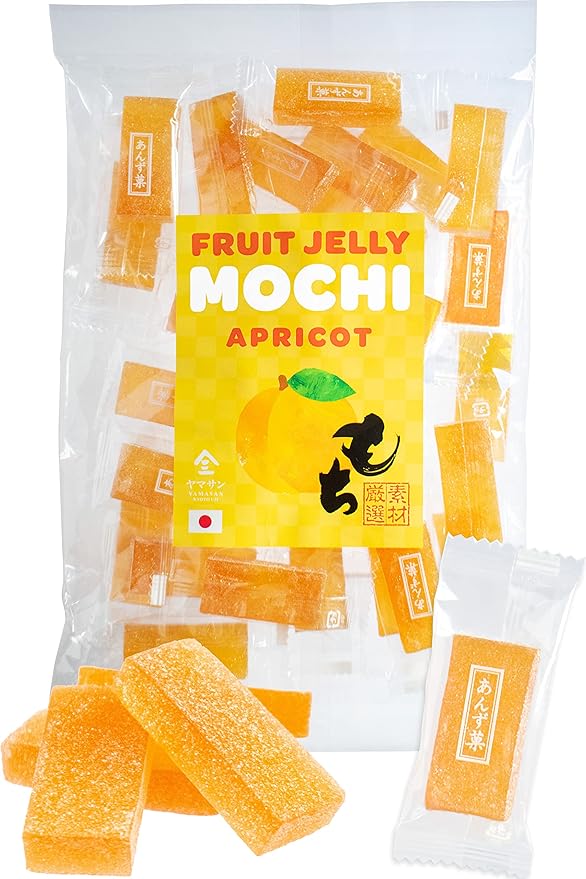 Jelly Fruit Mochi, Japanese Traditional Candy, individually wrapped, Artisanal Handworks, 100% Japanese Apricot, 300g【YAMASAN】