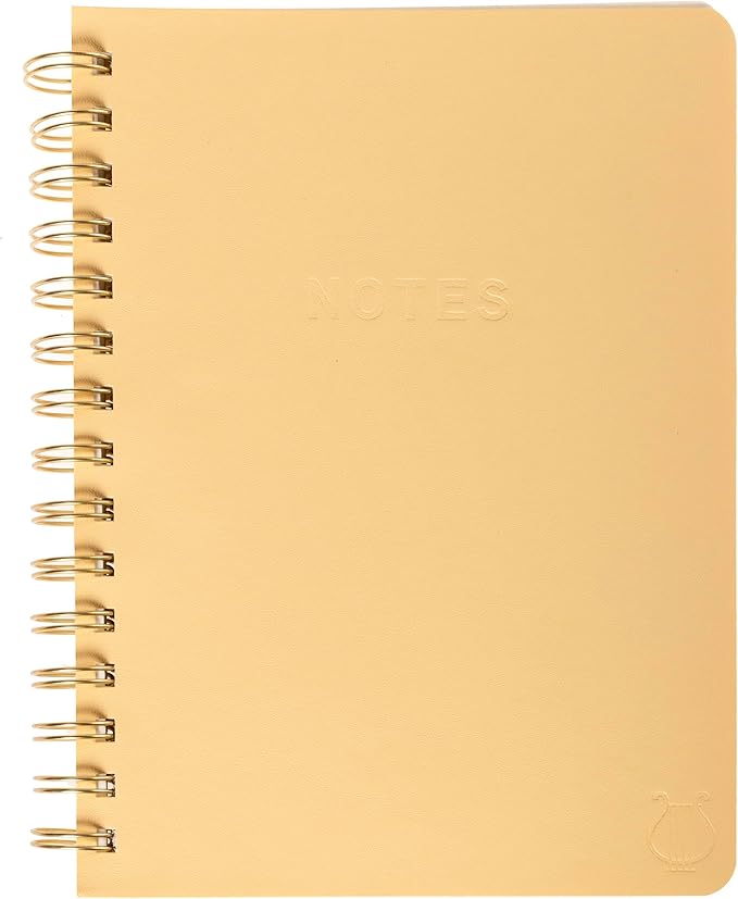 Graphique Apollo Vegan Leather Journal, Spiral Notebook for Writing, 192 Lined Pages, 6” x 8”