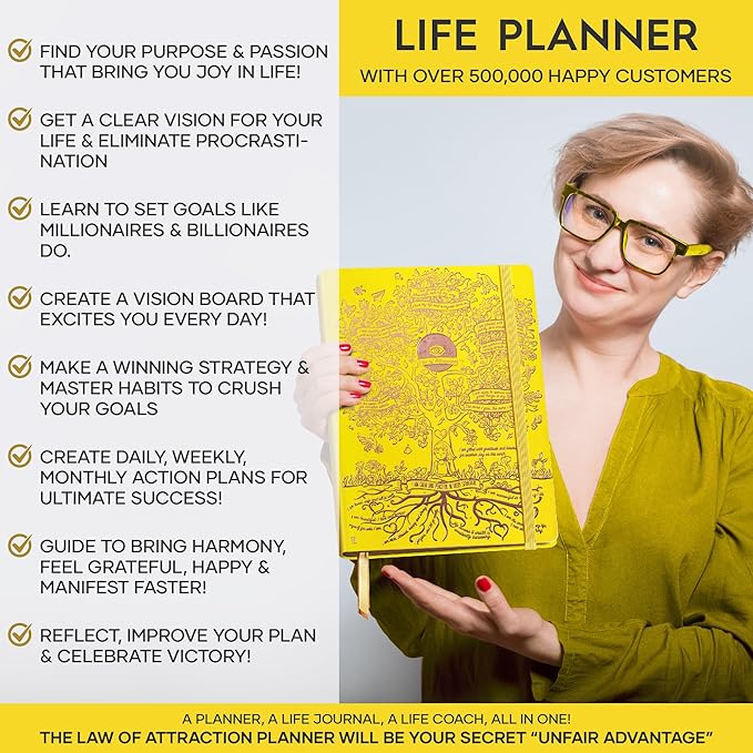 2026 Planner Weekly and Monthly | Law of Attraction Planner with Panduo App | A 12 Month Journey for Productivity, Gratitude & Goal Setting | Includes Foldable Vision Board, Gift Box & Stickers