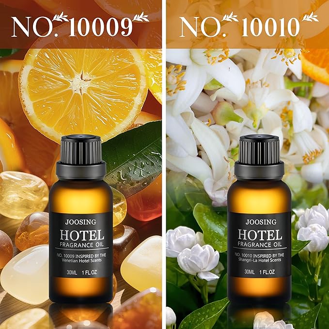 Essential Oils Set, Hotel Diffuser Oil Inspired by The Hotel Scent, Fragrance Oil Glass Bottle for Aromatherapy Diffusers and Humidifiers (4 Fl Oz, Venetian + Shangrila + My Way + Santal)