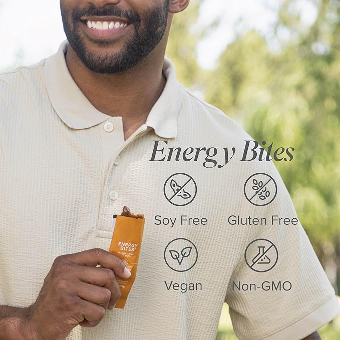 Isagenix Energy Bites - Healthy High-Protein Bars for Energy Support - Gluten-Free & Soy Free - Non-GMO & Vegan - Includes 65 mg of Green Tea Caffeine - Peanut Butter Chocolate Chip, 10 Count