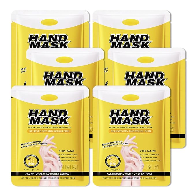 Hand Mask Moisturizing Gloves 6 Pack,Hydrating Hand Mask for Women,Soft Gloves for Dry Cracked Skin K