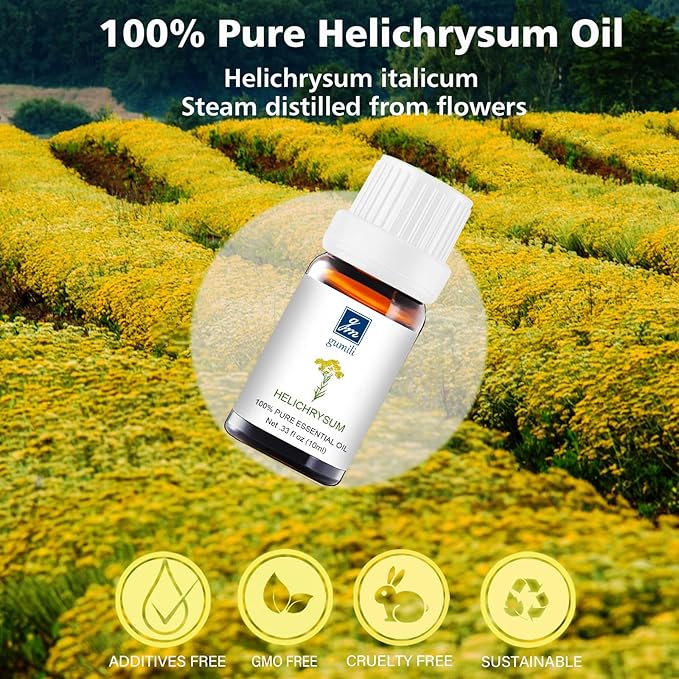 Helichrysum Essential Oil, 100% Pure Helichrysum Oil for Skin, Bruising, Body, Spray & DIY- 10ml