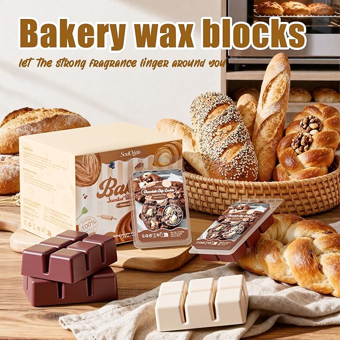 Bakery Scented Wax Melts, Holiday Scented Wax Melts, Strong Scented Soy Wax Cubes/Tarts for Warmer, Candle Wax Melts for Home, Roasted Coconut,Apple Cinnamon,Pumpkin Pie,Smores - 8x2.5oz