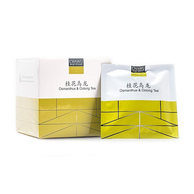 ChaWuWarmSun Osmanthus & Oolong Tea Bags,16 Tea bags,8 Count/Box(Pack of 2),Natural Osmanthus with Light Roasting TieGuanYin Oolong Tea Loose Leaf