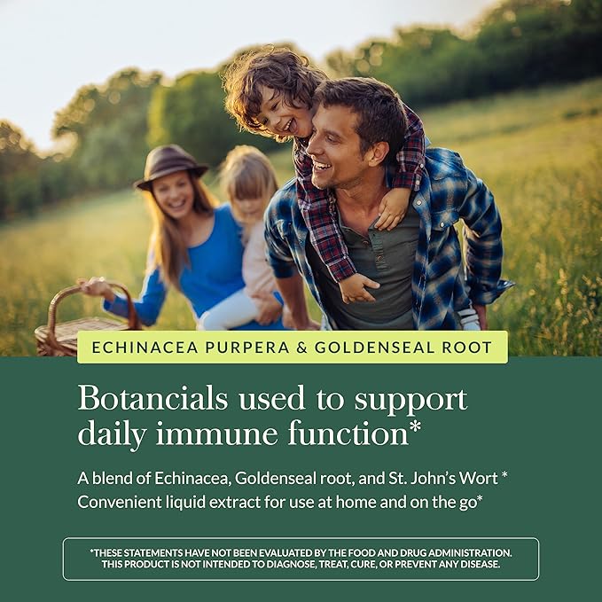 Gaia Herbs Echinacea Goldenseal Supreme - Goldenseal Root Herbal Nutrient Complex for Immune Support - Convenient Liquid Extract - Soy, Dairy & Gluten Free - 1 oz