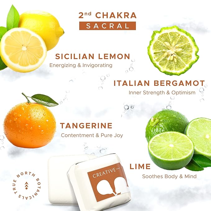 Large Shower Steamers (12 Pack-1.75oz Each) Chakra Aromatherapy Optimism & Self-Esteem-Ideal Men/Women/Teens Christmas & Birthdays (2nd Chakra - Bergamot, Tangerine, Lime)