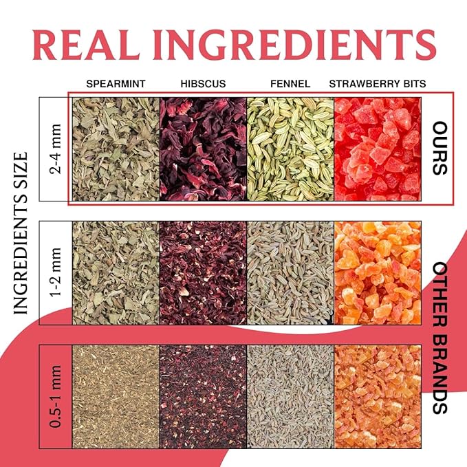 BREWIX, Strawberry Mint Tea Bags (25 Plant Based Tea Bags), Made with - Black Tea, Hibiscus, Spearmint, Fennel, Strawberry | Caffeinated & Sugar-Free