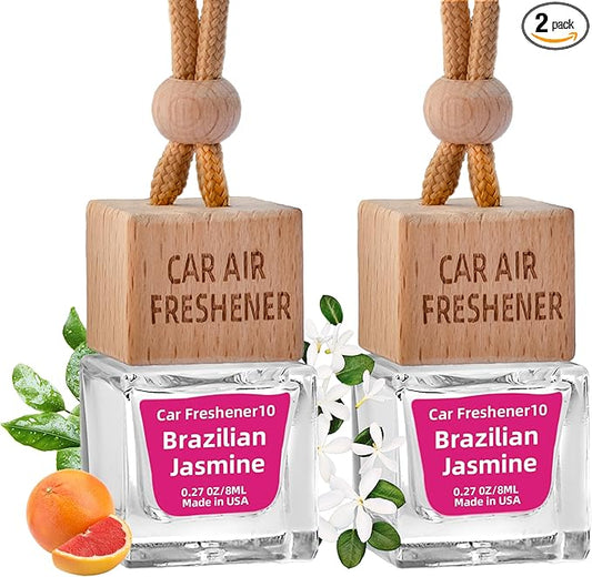 Car Air Freshener Hanging Diffuser – Long-Lasting Essential Oil Scent (Up to 60 Days) – Non-Toxic & Eco-Friendly – 2-Pack Auto Fresheners Made in USA