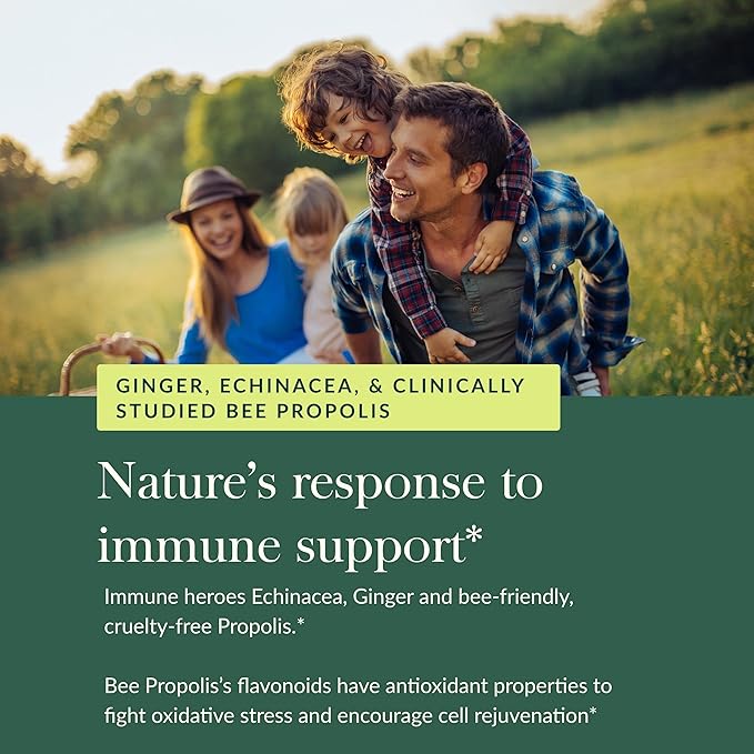 Gaia Herbs Organic Immune Rapid Defense Gummies - Supports Immunity - with Propolis, Ginger, and Echinacea - 60 Vegan Gummies (30-Day Supply)