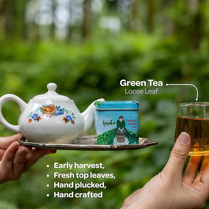 Lazika Loose Leaf Tea Set, Earl Grey, Black and Green Tea Premium Collection, Petite Presentatiton Boxes, Early Harvest, Handcrafted, 3.35 Oz, (Pack of 3)