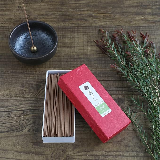 Asayu Japan Incense Sticks Juniper Scent (40gr) for Evening Meditation, Relax or Yoga, Made in Japan Traditional Smoke Type Incense