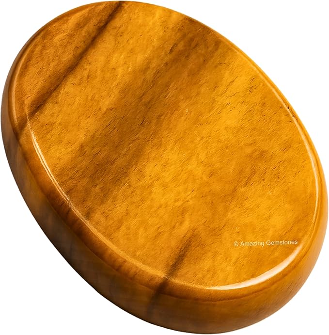 Amazing Gemstone Yellow Jasper Worry Stone Crystals and Healing Stones - Worry Stones for Stress Relief Gifts - Piedra Crystal Fidget for Meditation - Unique Stocking Stuffers and Birthday Gifts