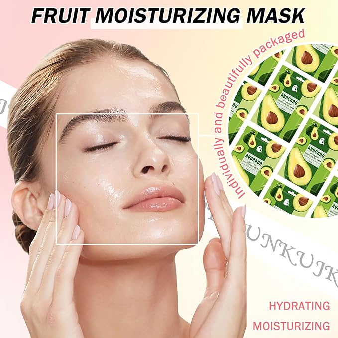10PCS Hydrating Facial Sheet Mask,Moisturizing Face Masks Skincare Gift Set,Long Lasting Face Mask Skin Care & Facial Mask Kit for All Skin Types 08