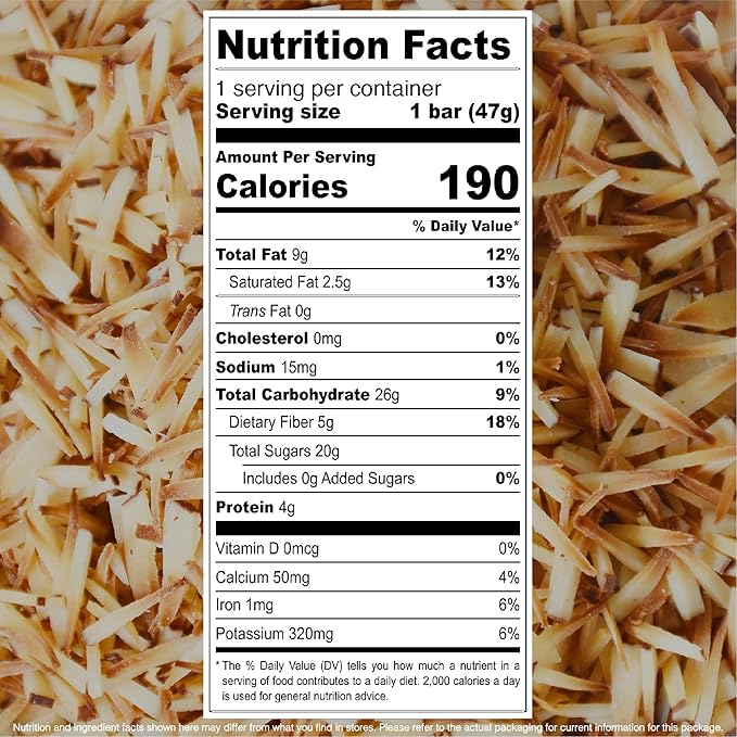 JONESBAR USDA Organic Fruit & Nut Bar, Non-GMO, Kosher, Vegan, Gluten Free, Simple Snack (Coconut Almond, 1 Bar (Pack of 1))