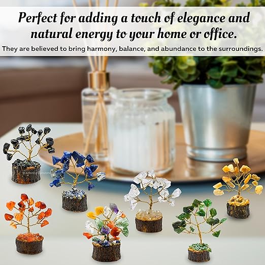 Amazing Gemstone Crystals and Healing Stones Birthday Gifts for Women - Set of 12 Crystal Tree of Life Home Decor Stocking Stuffers, Bookshelf, Room, Meditation Gift for Mom, Unique Birthday Gifts